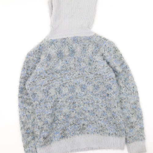 Just elegance Womens Multicoloured High Neck  Polyester Pullover Jumper Size S
