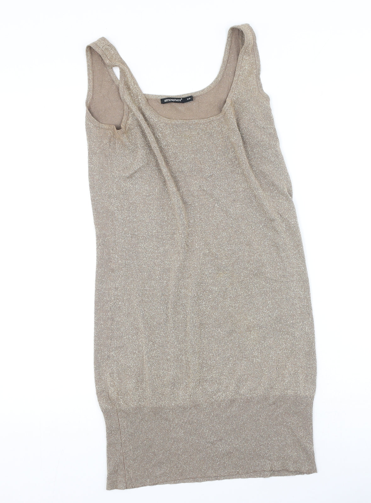 Primark  Womens Gold  Viscose Bodycon  Size 8  Round Neck