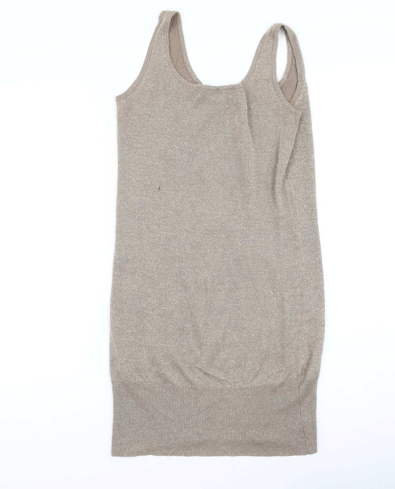 Primark  Womens Gold  Viscose Bodycon  Size 8  Round Neck