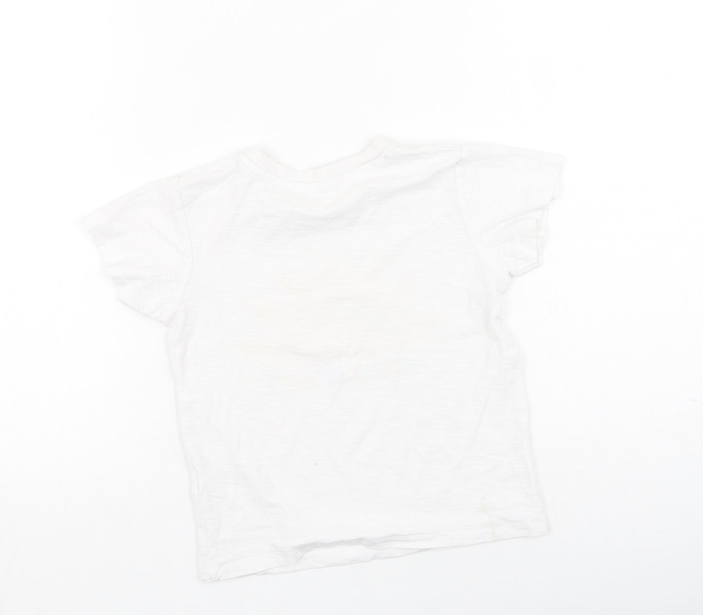 Preworn Girls White  Cotton Basic Casual Size 2-3 Years Round Neck
