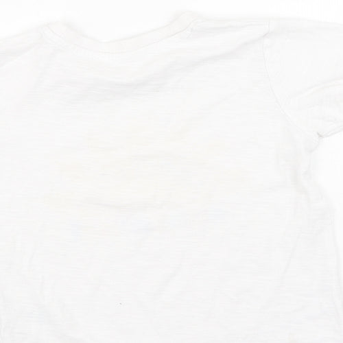Preworn Girls White  Cotton Basic Casual Size 2-3 Years Round Neck