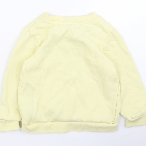 Primark  Girls Yellow  Cotton Pullover Jumper Size 24 Months   - Rainbow