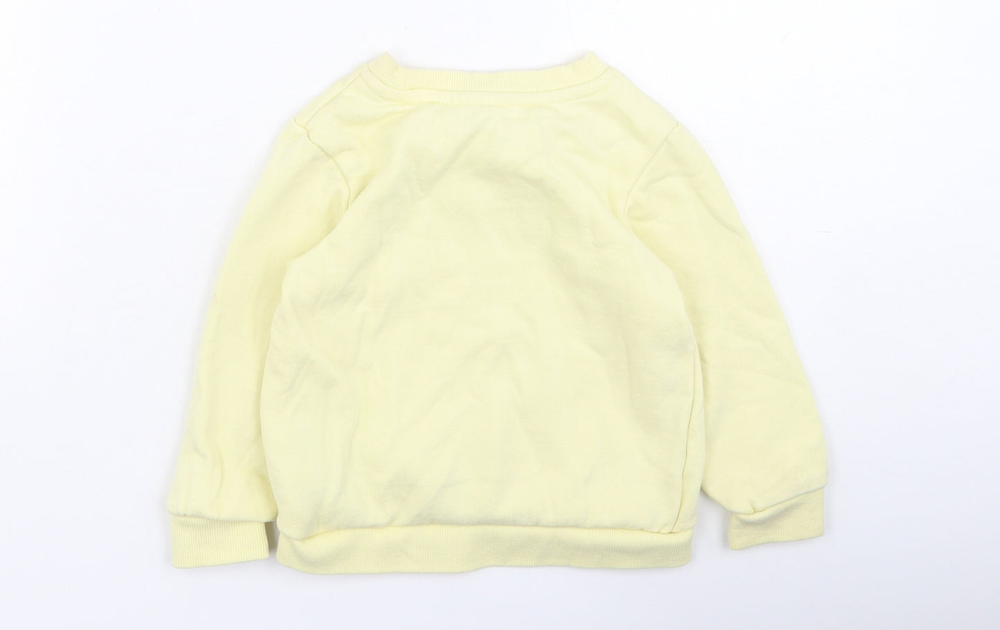Primark  Girls Yellow  Cotton Pullover Jumper Size 24 Months   - Rainbow