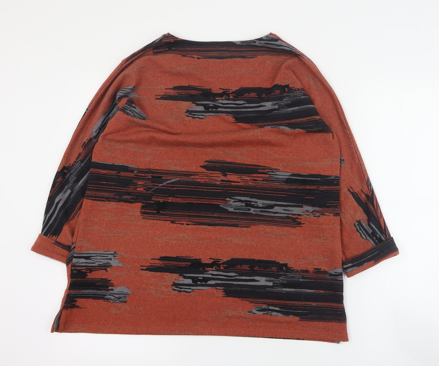 Viza Viz Womens Orange Round Neck  Polyester Pullover Jumper Size 14   - 14 / 16