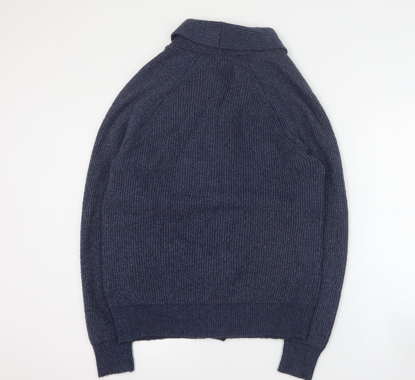 Marks and Spencer Mens Blue Collared  Polyamide Cardigan Jumper Size M