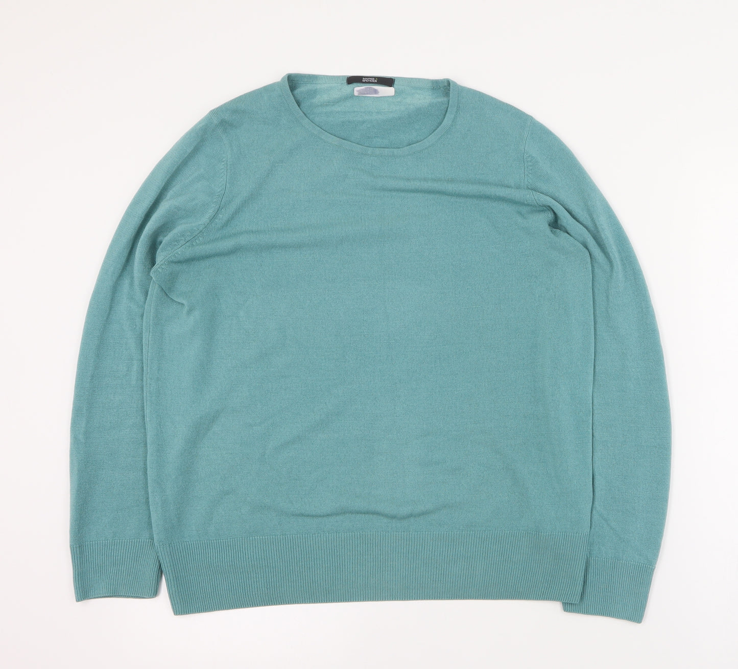 Marks and Spencer Womens Blue Round Neck  Acrylic Pullover Jumper Size 16