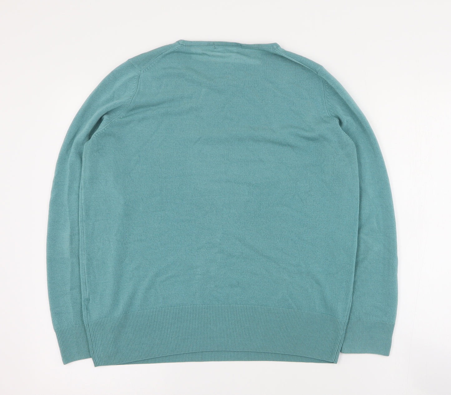 Marks and Spencer Womens Blue Round Neck  Acrylic Pullover Jumper Size 16