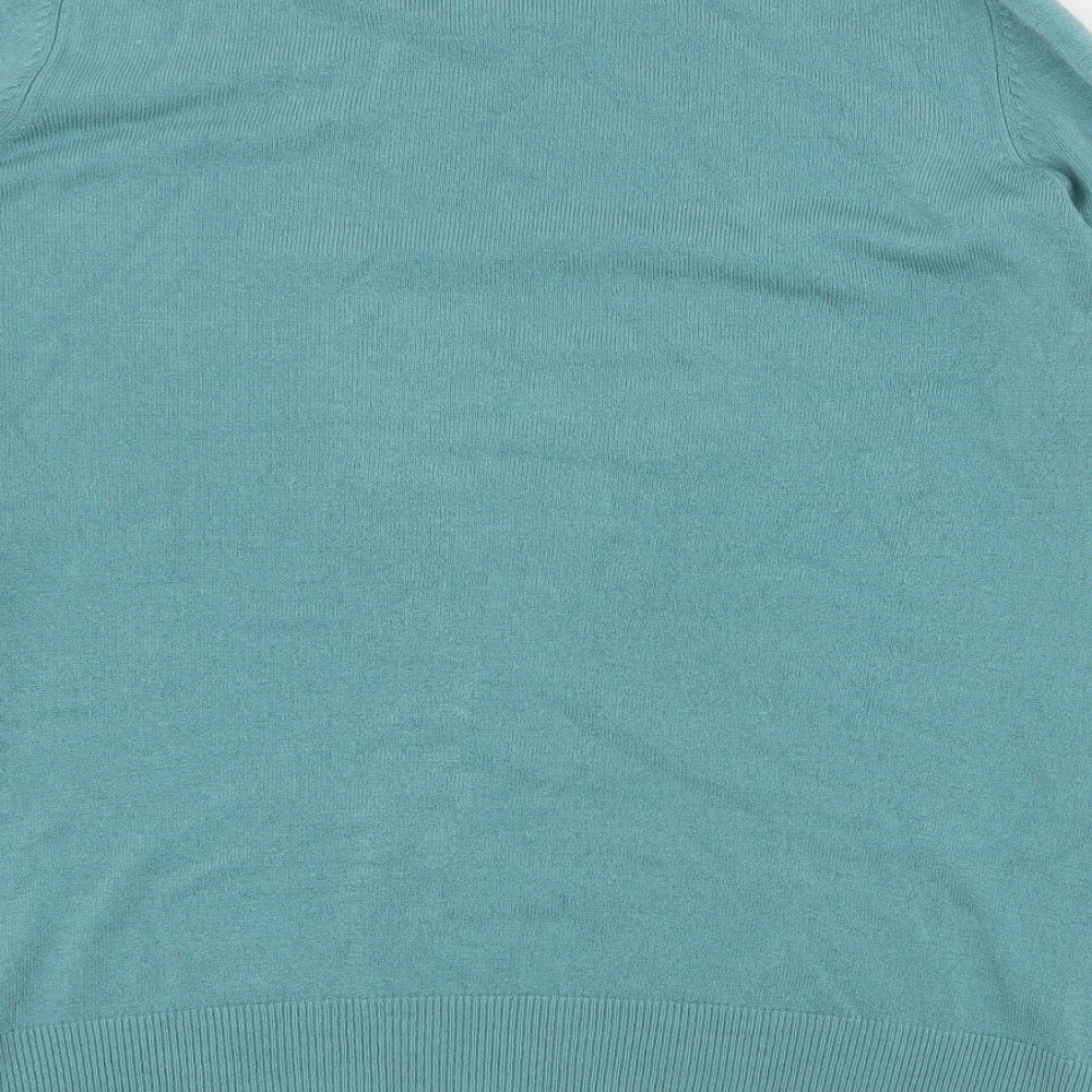 Marks and Spencer Womens Blue Round Neck  Acrylic Pullover Jumper Size 16