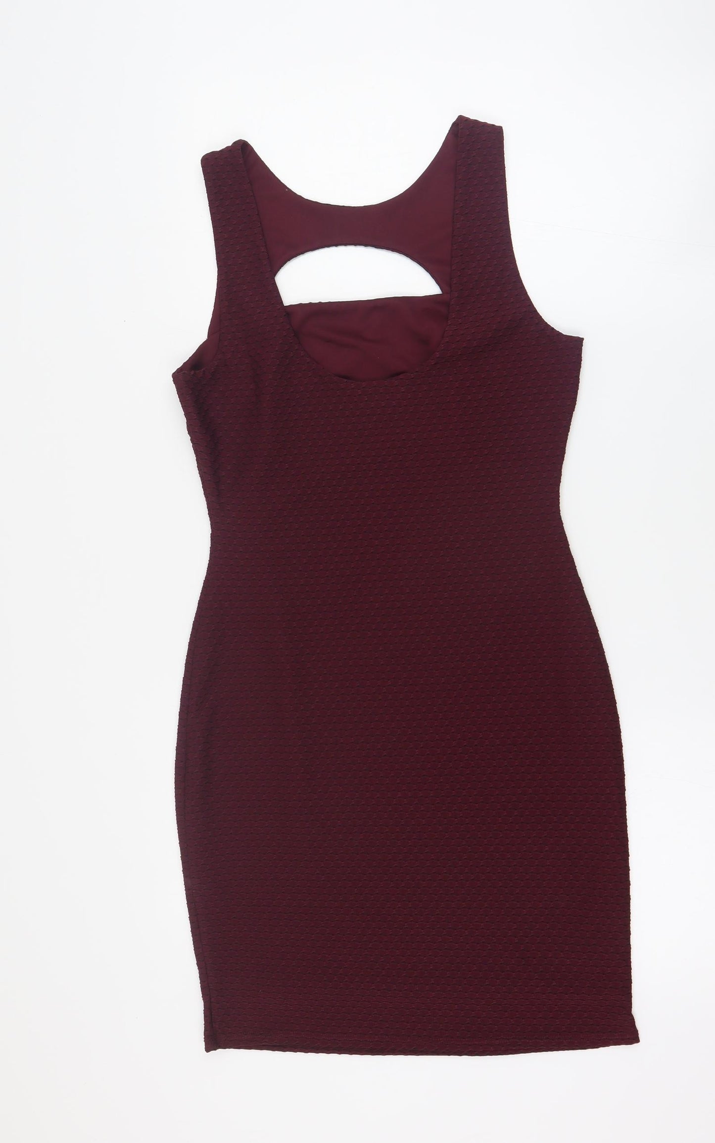Miss Selfridge Womens Red  Polyester Bodycon  Size 10  Round Neck Pullover