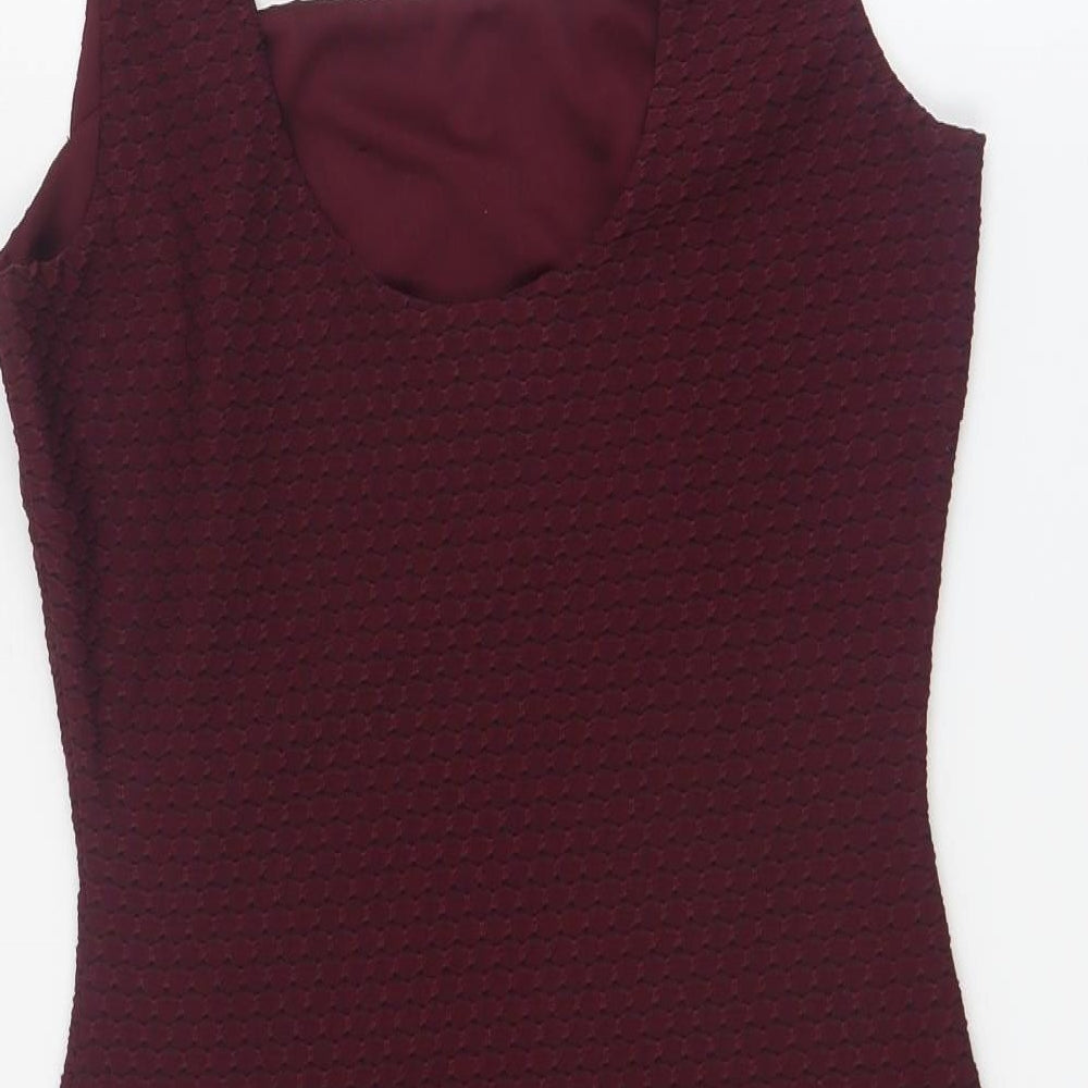 Miss Selfridge Womens Red  Polyester Bodycon  Size 10  Round Neck Pullover