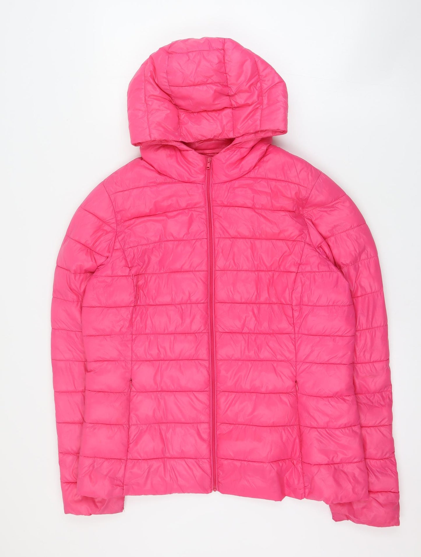 Dunnes Womens Pink   Puffer Jacket Coat Size M  Zip