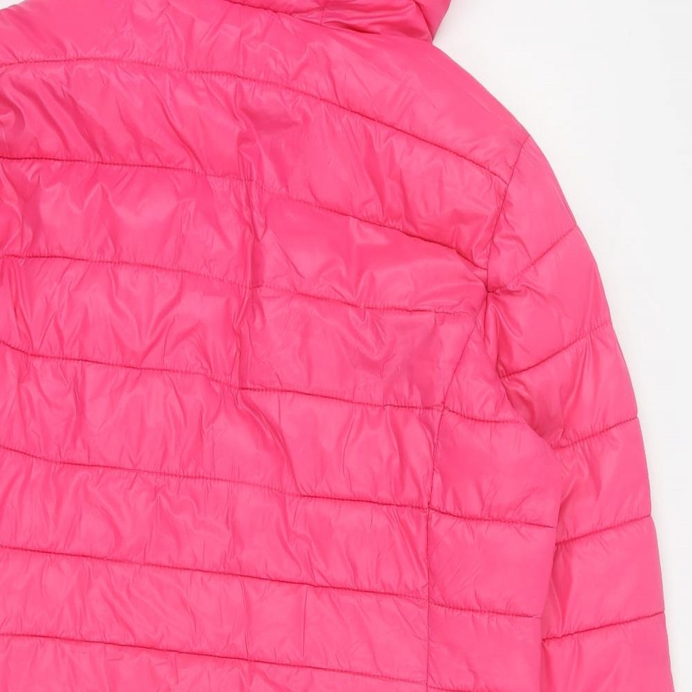 Dunnes Womens Pink   Puffer Jacket Coat Size M  Zip