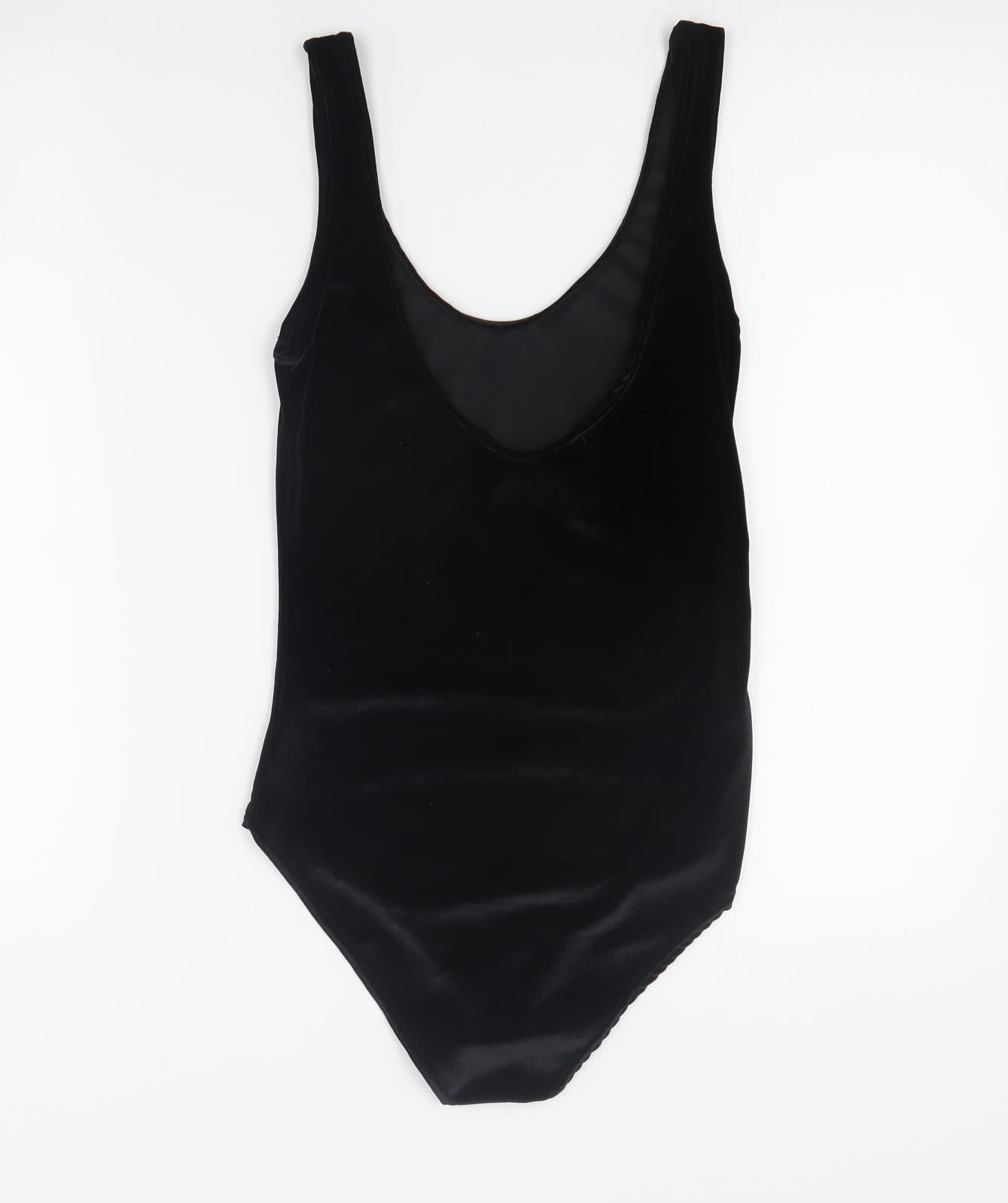 Parisian Womens Black  Polyester Bodysuit One-Piece Size 6 L10 in Snap