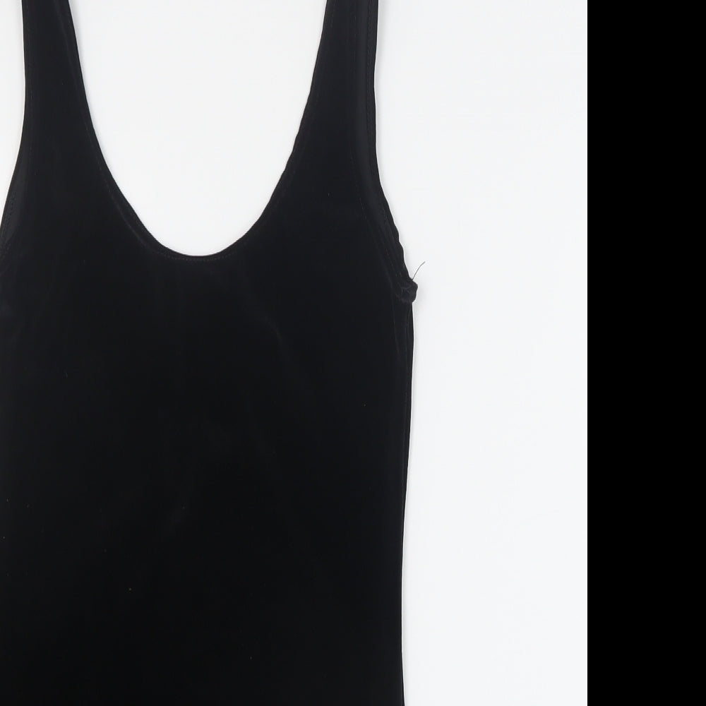 Parisian Womens Black  Polyester Bodysuit One-Piece Size 6 L10 in Snap