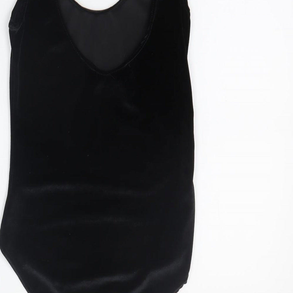 Parisian Womens Black  Polyester Bodysuit One-Piece Size 6 L10 in Snap