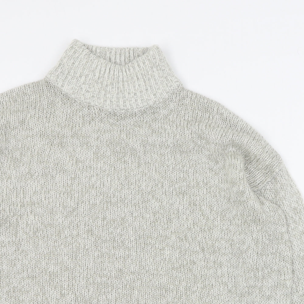 New Look Womens Grey High Neck  Acrylic Pullover Jumper Size S
