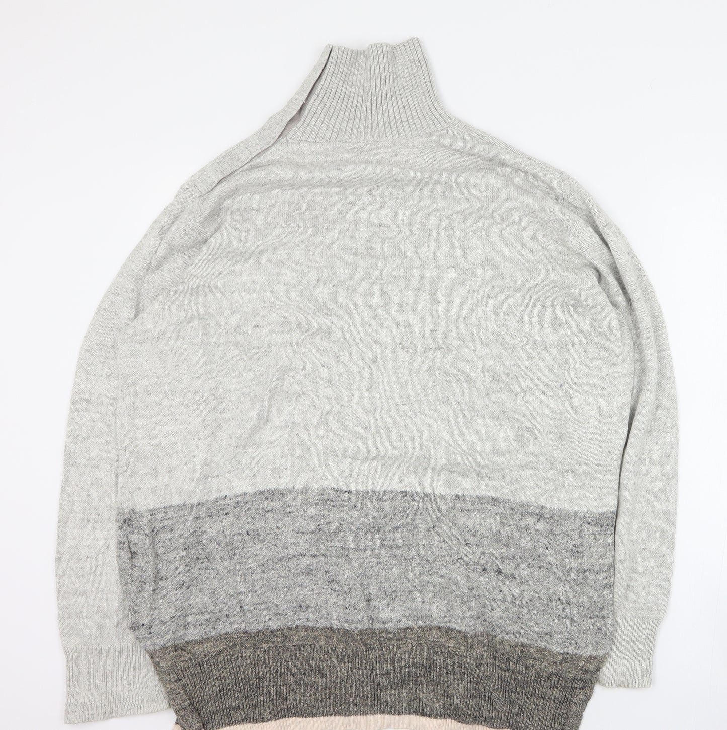Gap Womens Brown High Neck Striped Cotton Pullover Jumper Size XL