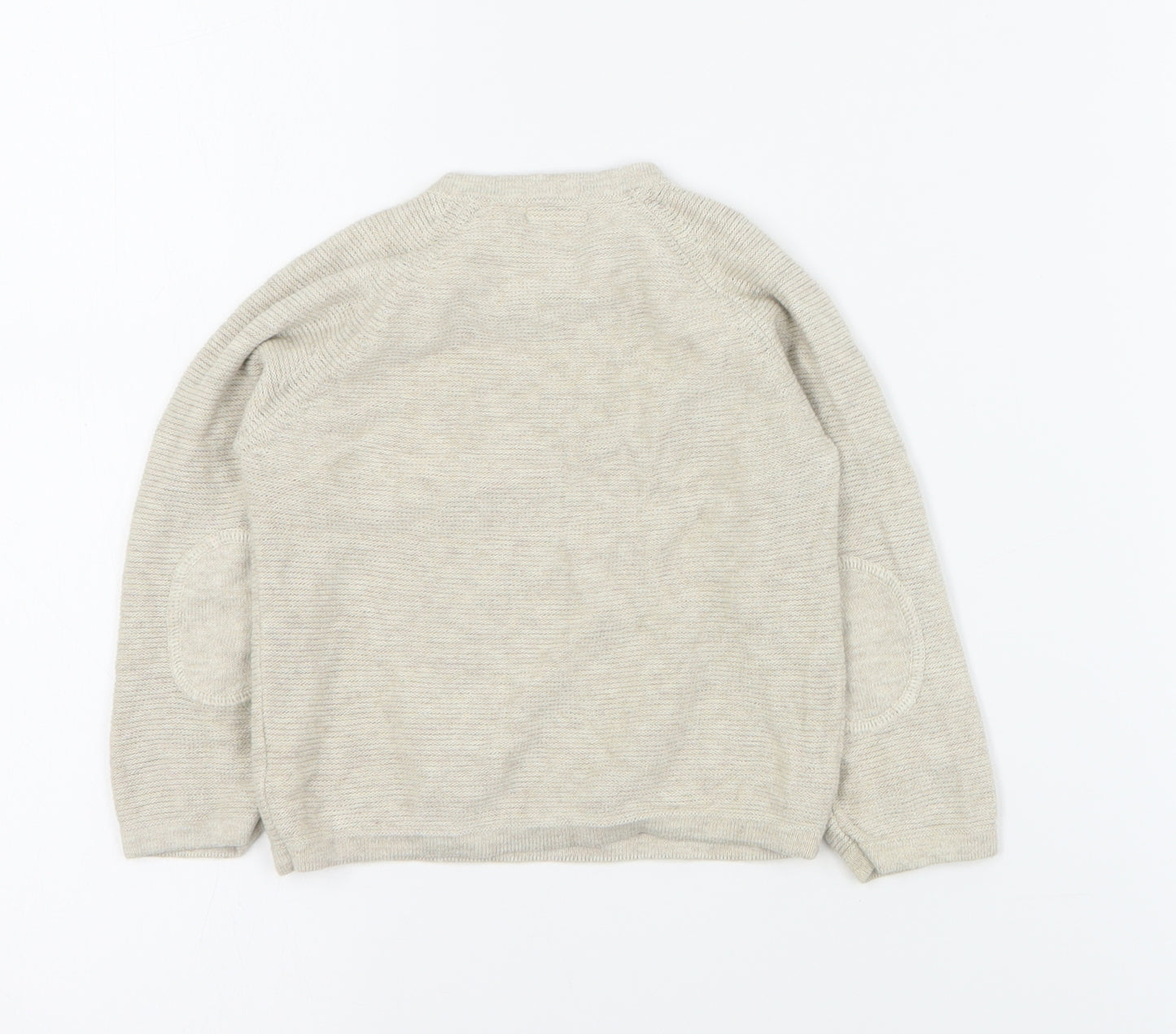 mamas & papas Baby Beige  Cotton Pullover Jumper Size 9-12 Months  Button