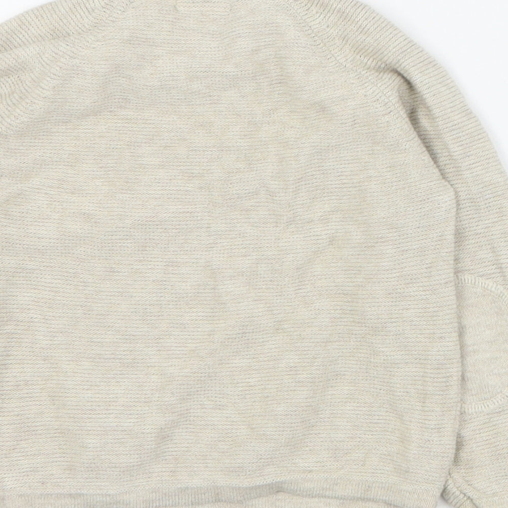 mamas & papas Baby Beige  Cotton Pullover Jumper Size 9-12 Months  Button
