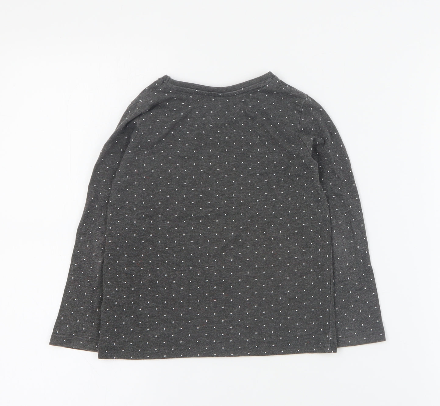 Primark Girls Grey  Cotton Basic T-Shirt Size 3-4 Years Round Neck Pullover