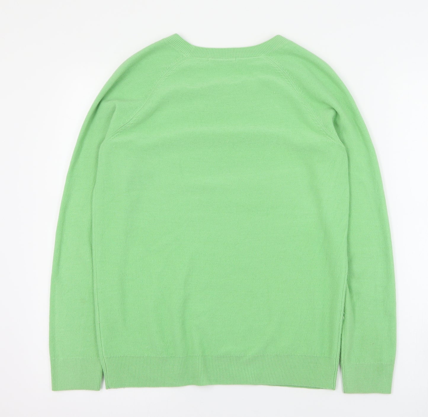 TU Womens Green Round Neck  Acrylic Pullover Jumper Size 10