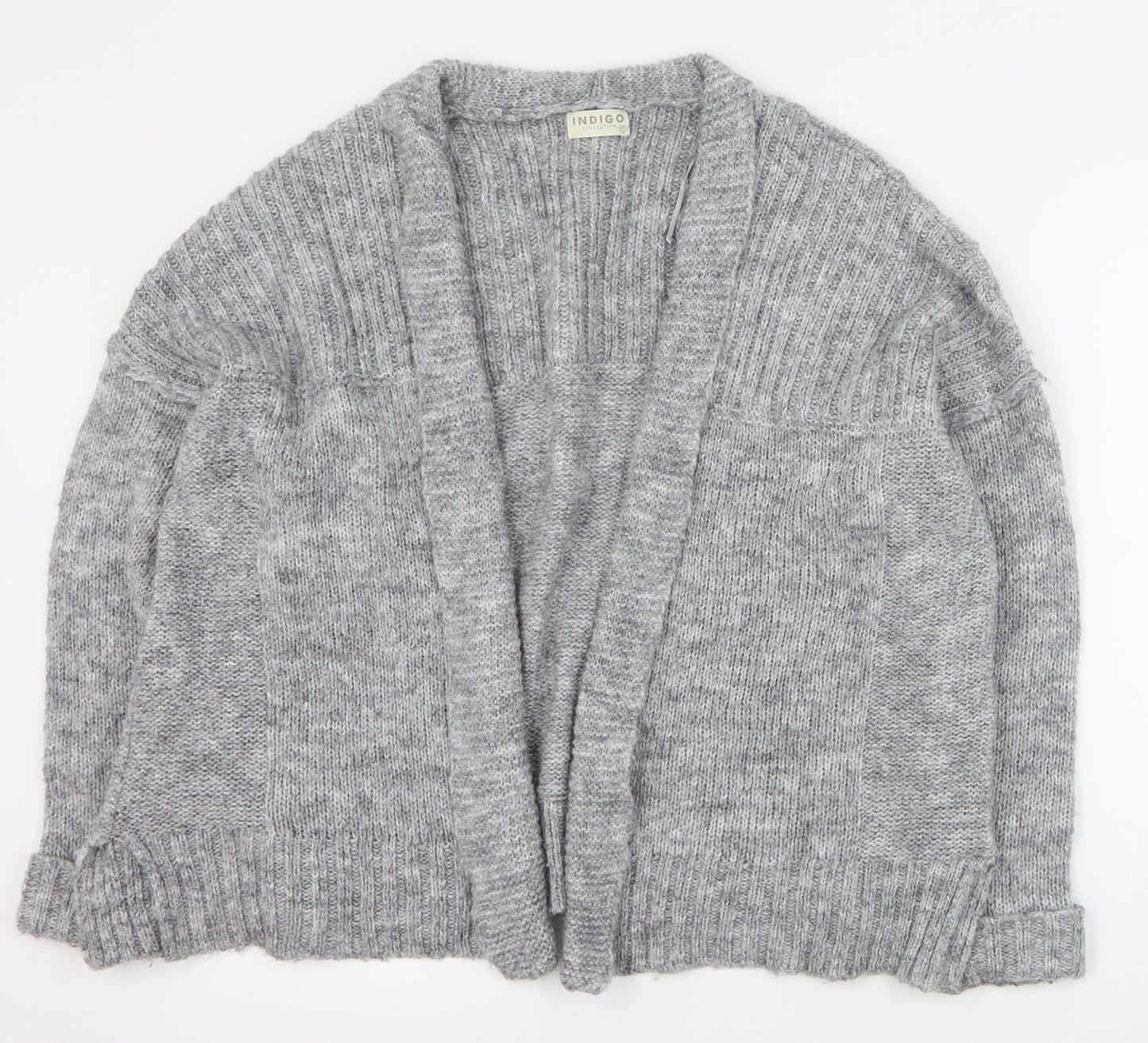Marks and Spencer Womens Grey V-Neck  Polyester Cardigan Jumper Size 14