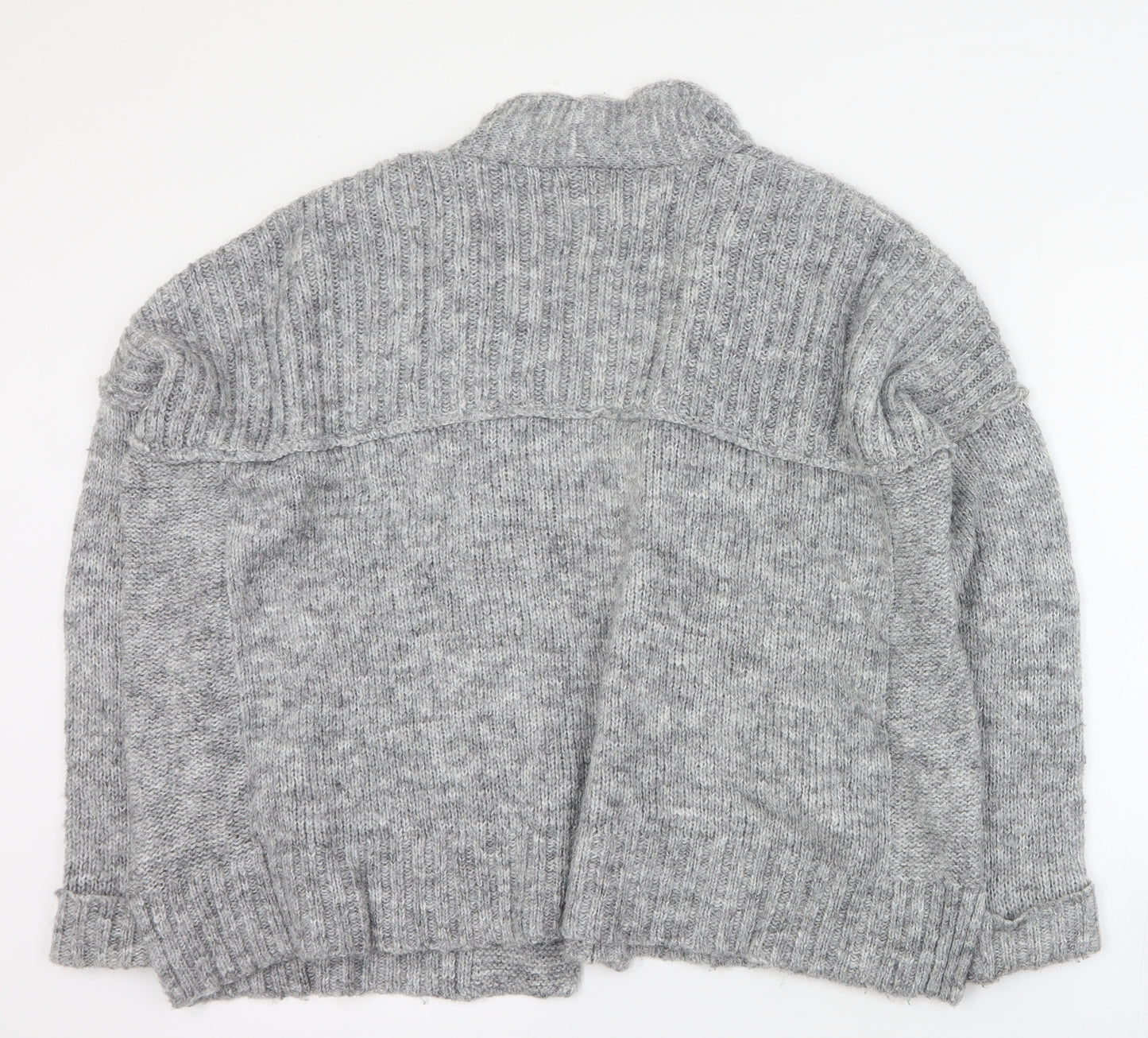 Marks and Spencer Womens Grey V-Neck  Polyester Cardigan Jumper Size 14