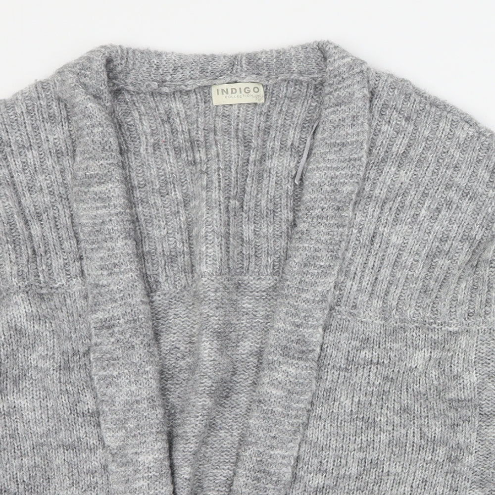 Marks and Spencer Womens Grey V-Neck  Polyester Cardigan Jumper Size 14