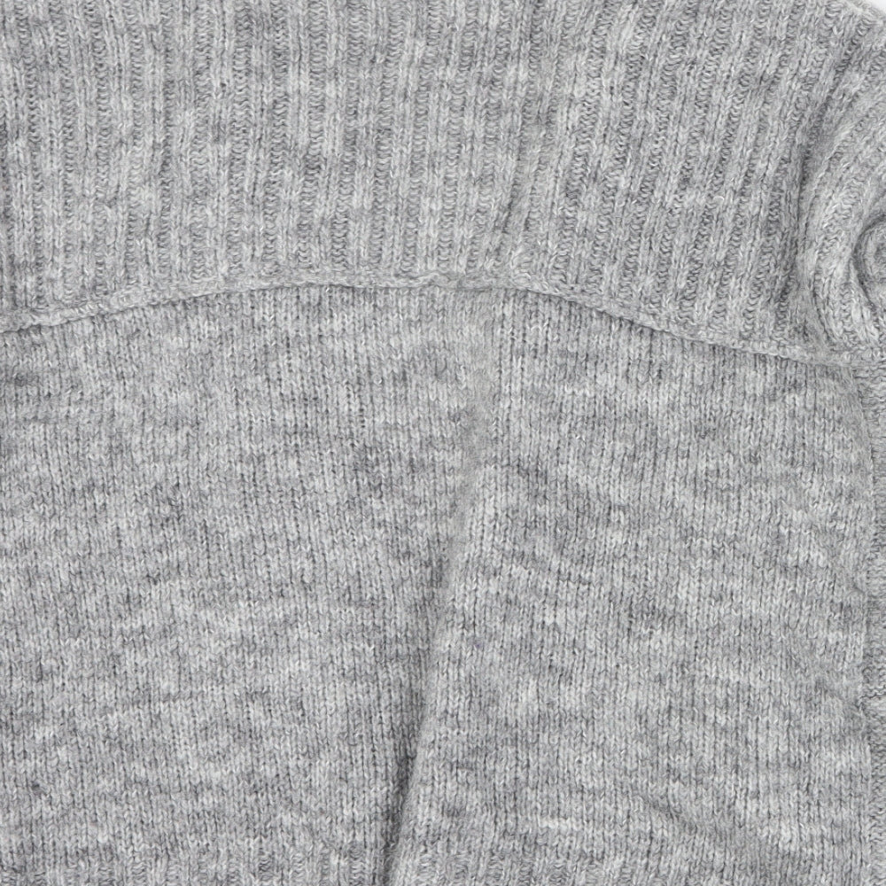Marks and Spencer Womens Grey V-Neck  Polyester Cardigan Jumper Size 14