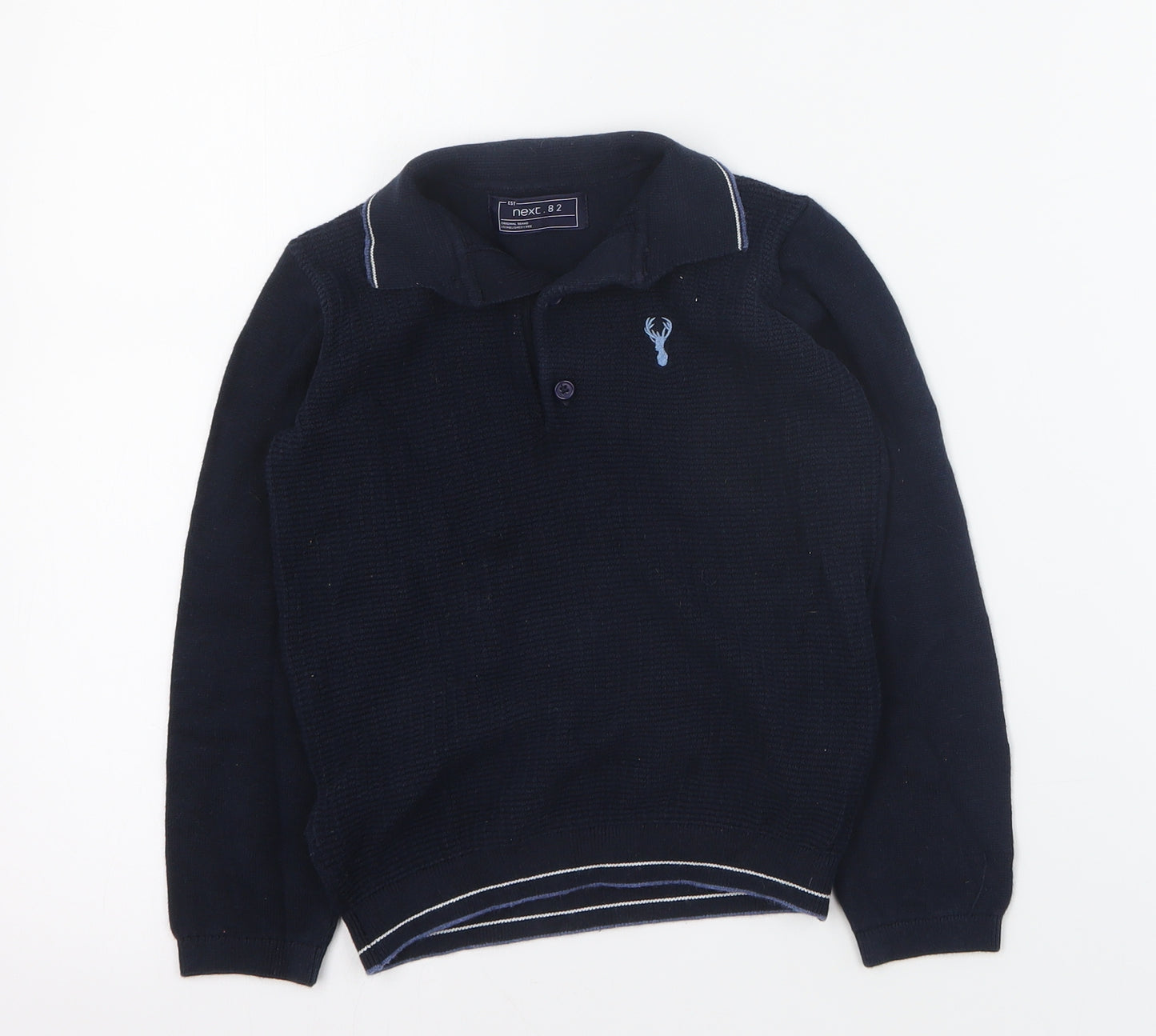 NEXT Boys Blue  Cotton Basic Polo Size 5 Years Collared Button