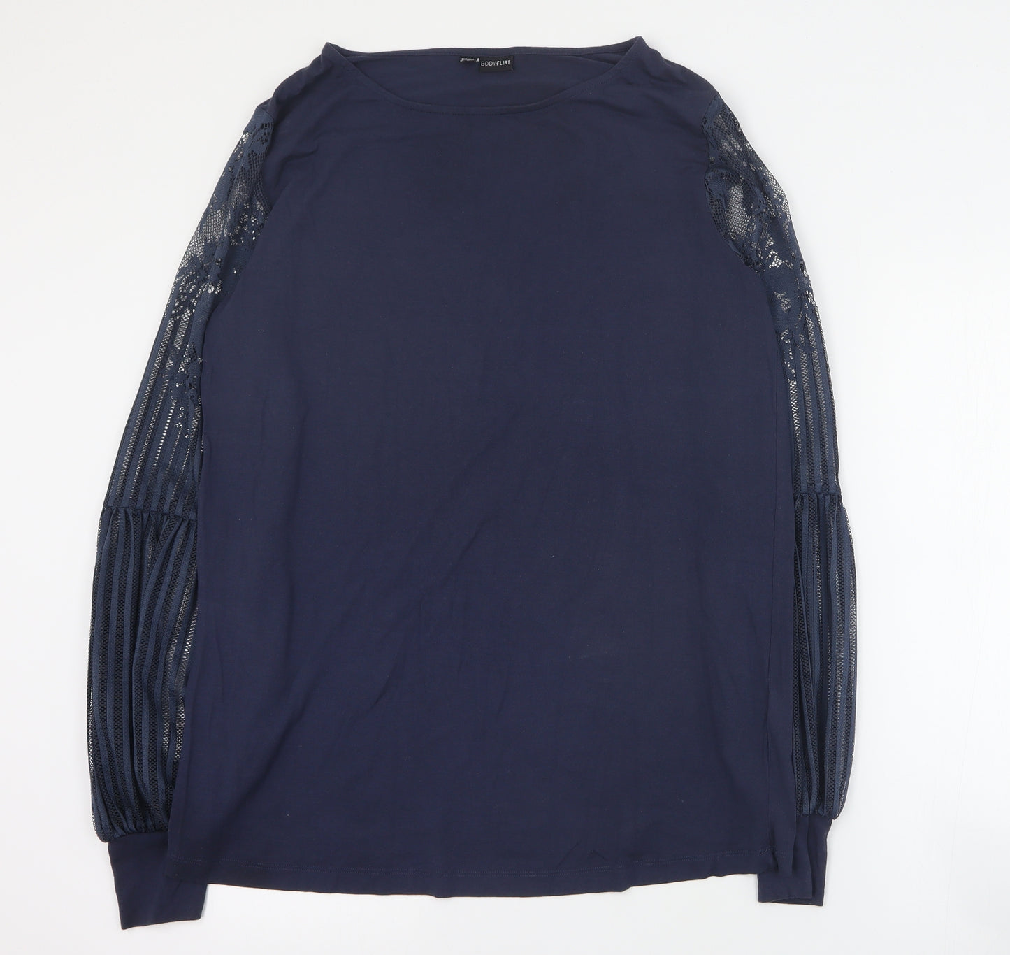 Body Flirt Womens Blue  Viscose Basic T-Shirt Size M Round Neck