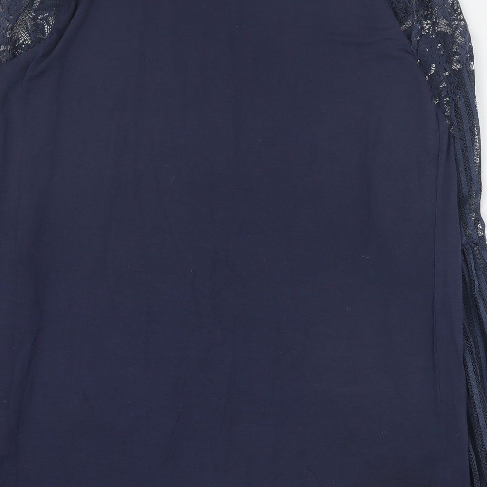 Body Flirt Womens Blue  Viscose Basic T-Shirt Size M Round Neck