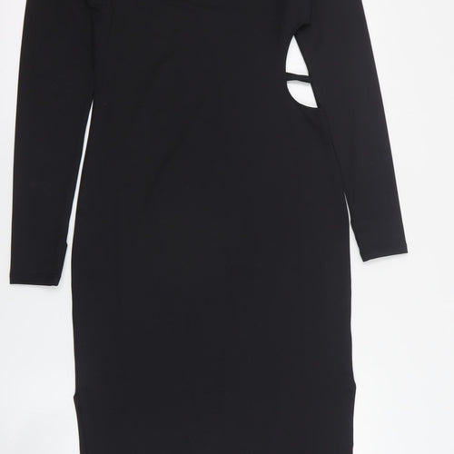 H&M Womens Black  Polyester Bodycon  Size M  Round Neck Pullover