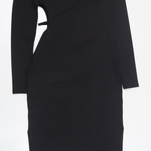 H&M Womens Black  Polyester Bodycon  Size M  Round Neck Pullover