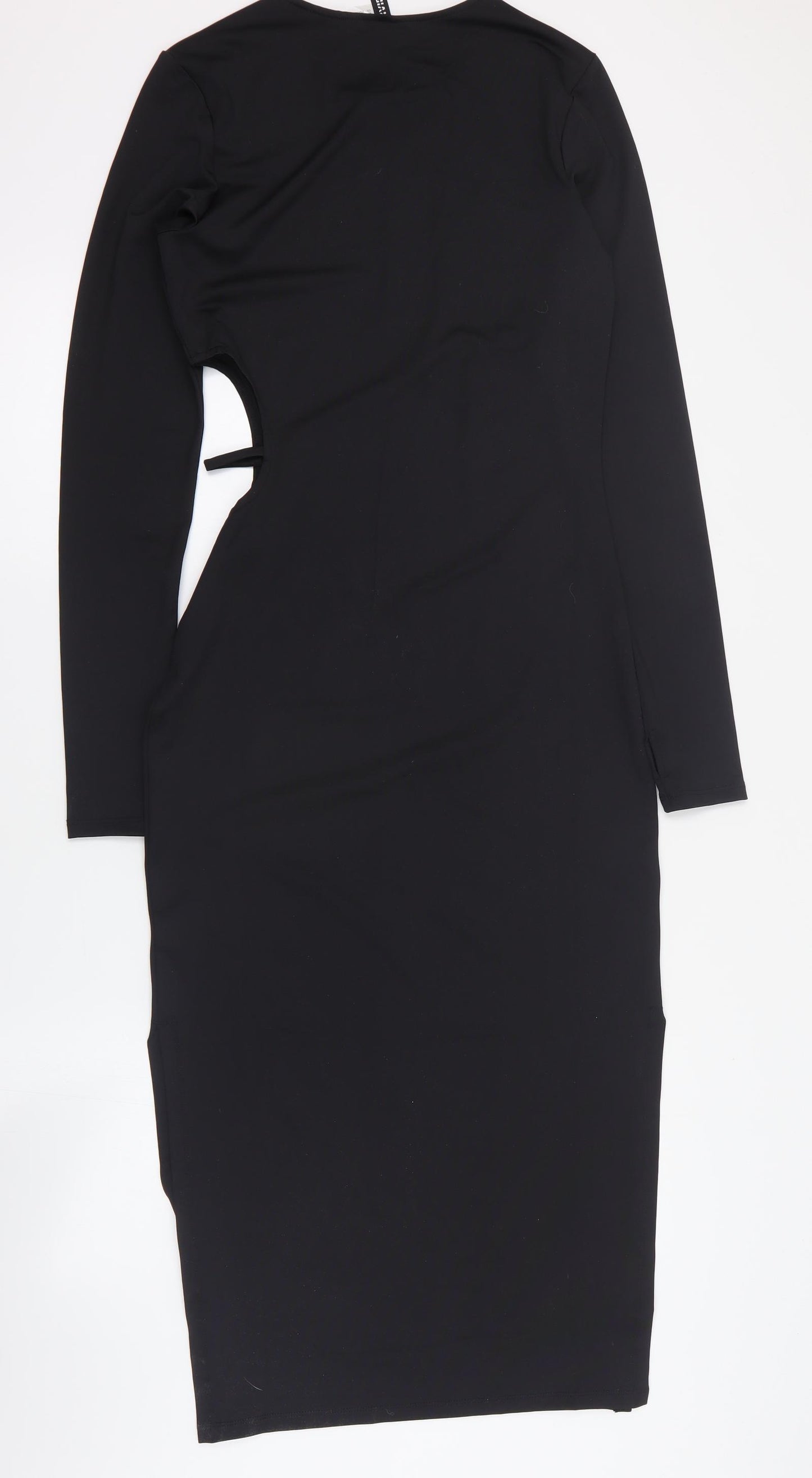 H&M Womens Black  Polyester Bodycon  Size M  Round Neck Pullover