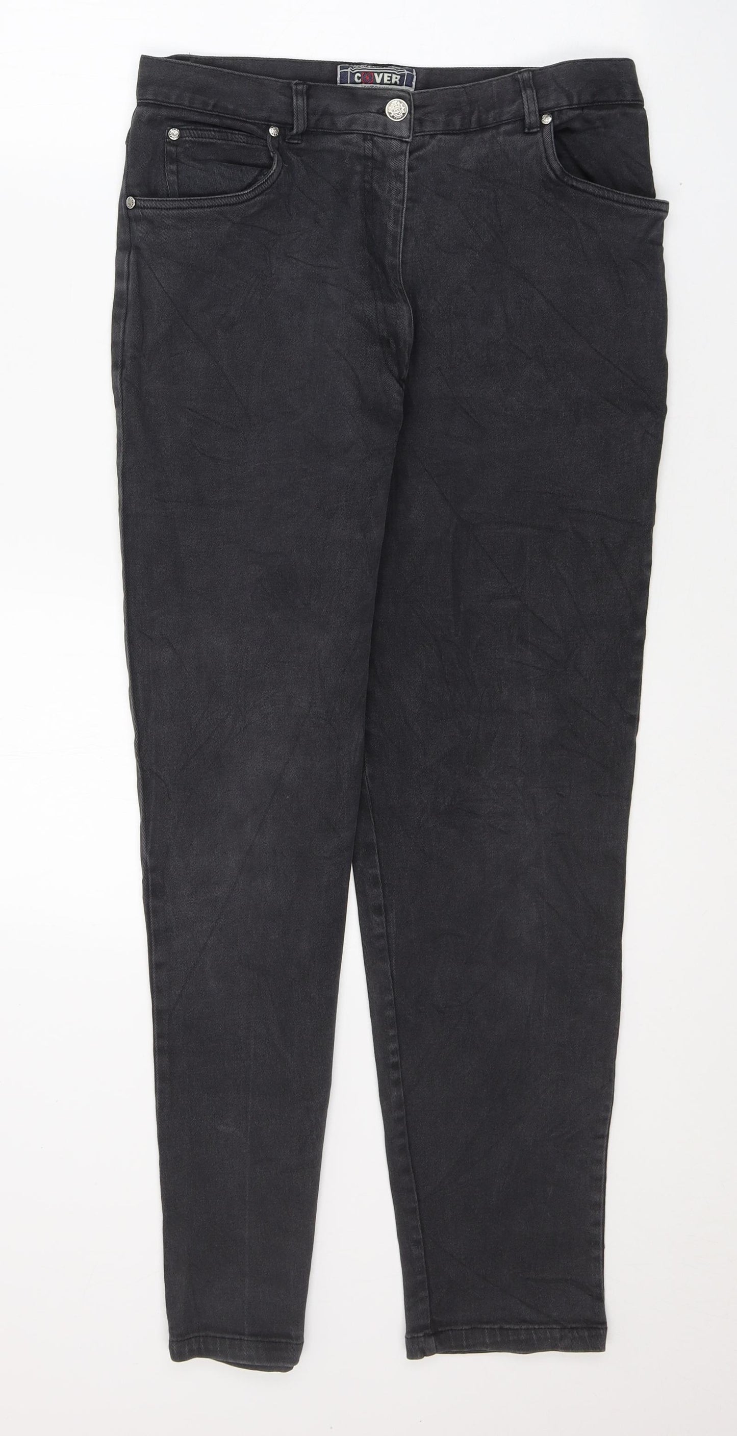 COver Womens Black  Cotton Skinny Jeans Size 16 L29 in Regular Button