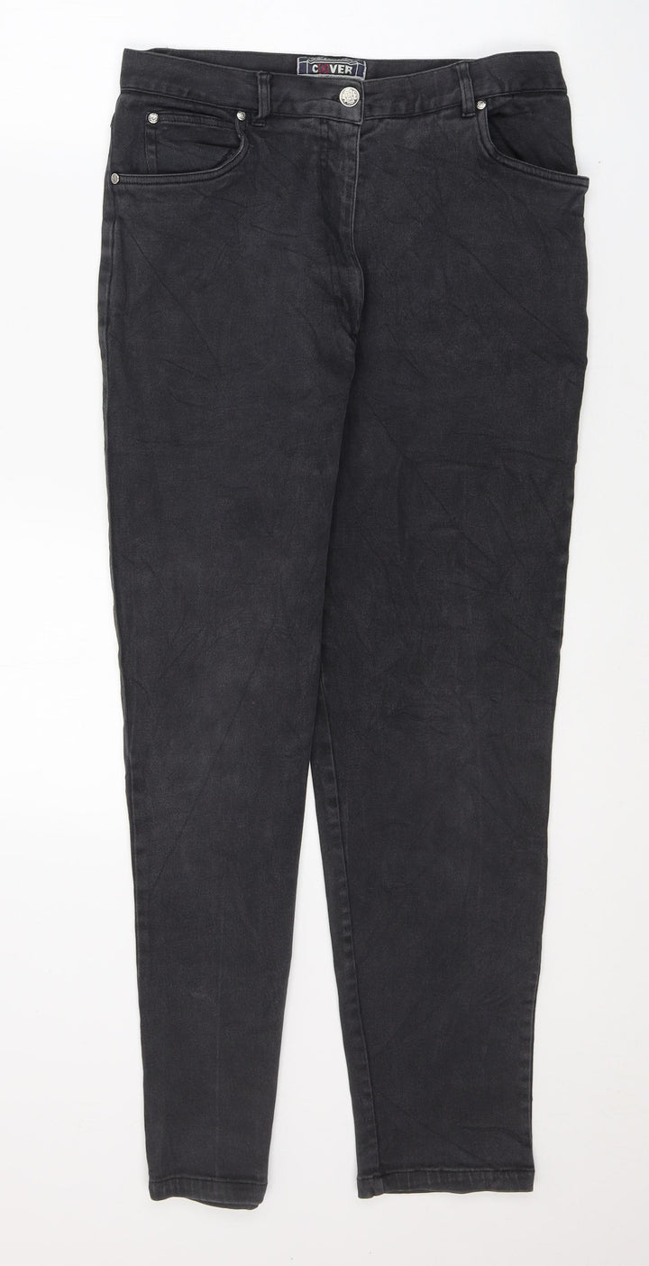 COver Womens Black  Cotton Skinny Jeans Size 16 L29 in Regular Button