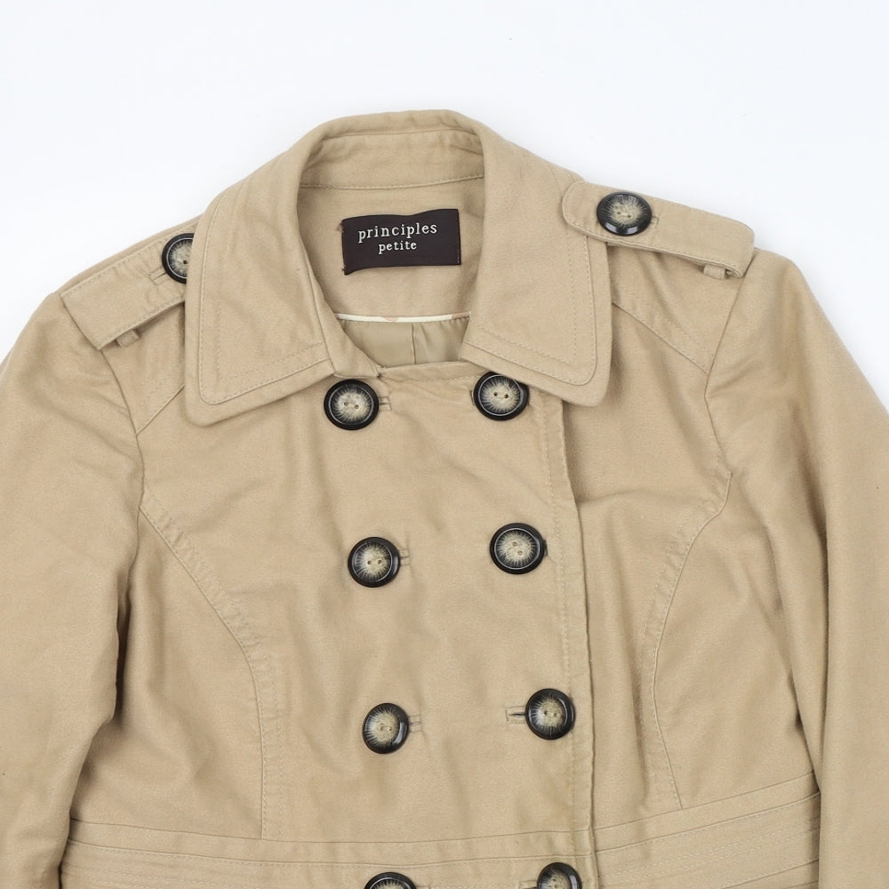 Principles Womens Brown   Pea Coat Coat Size 12  Button