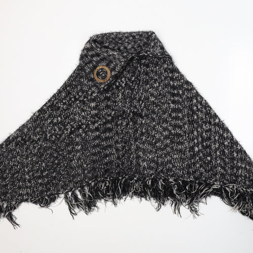 Casamia Womens Black Roll Neck  Acrylic Cape Jumper Size M