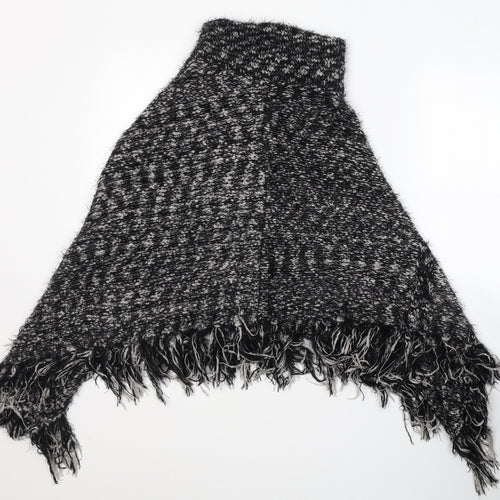 Casamia Womens Black Roll Neck  Acrylic Cape Jumper Size M