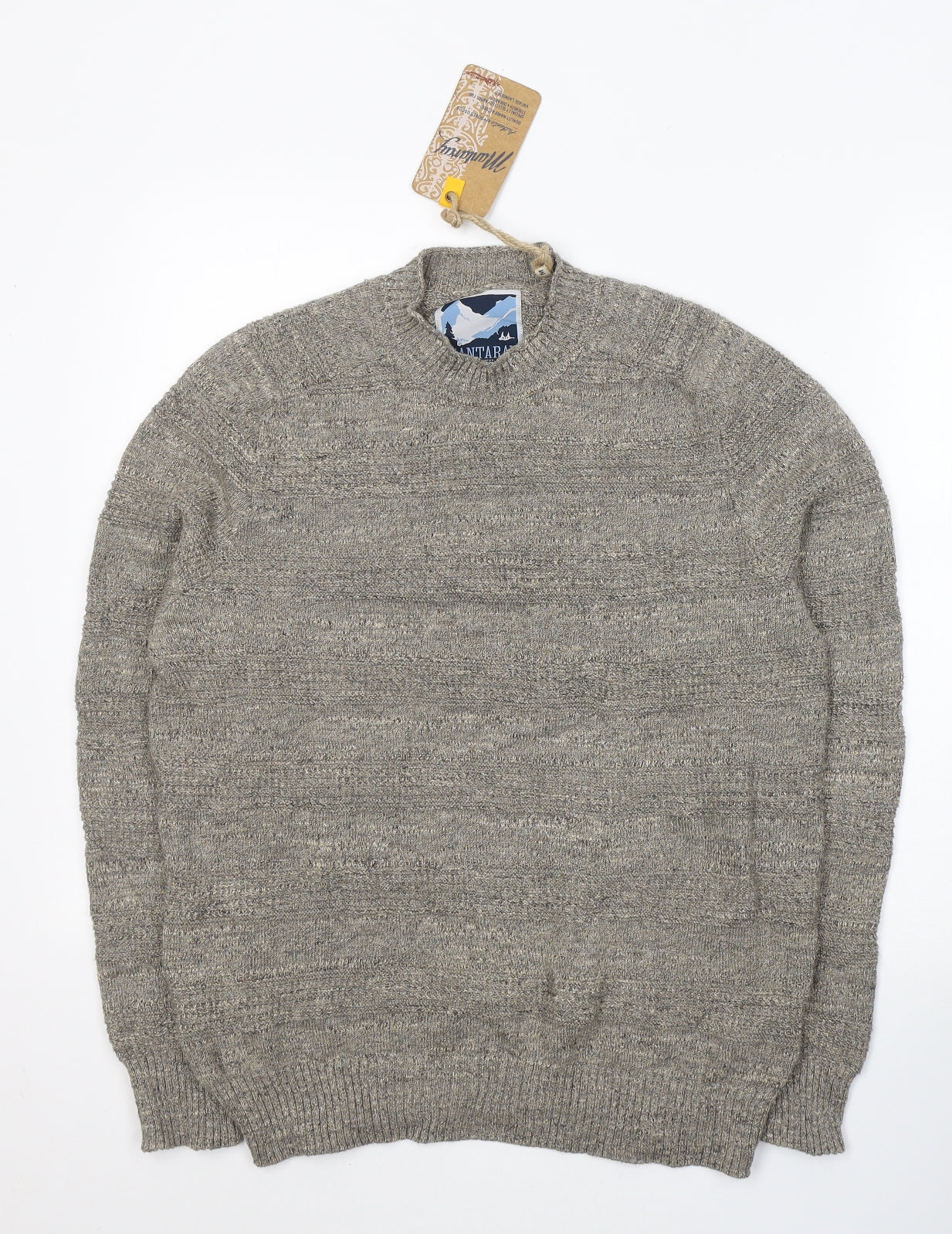 Debenhams Mens Brown Round Neck  Cotton Pullover Jumper Size M