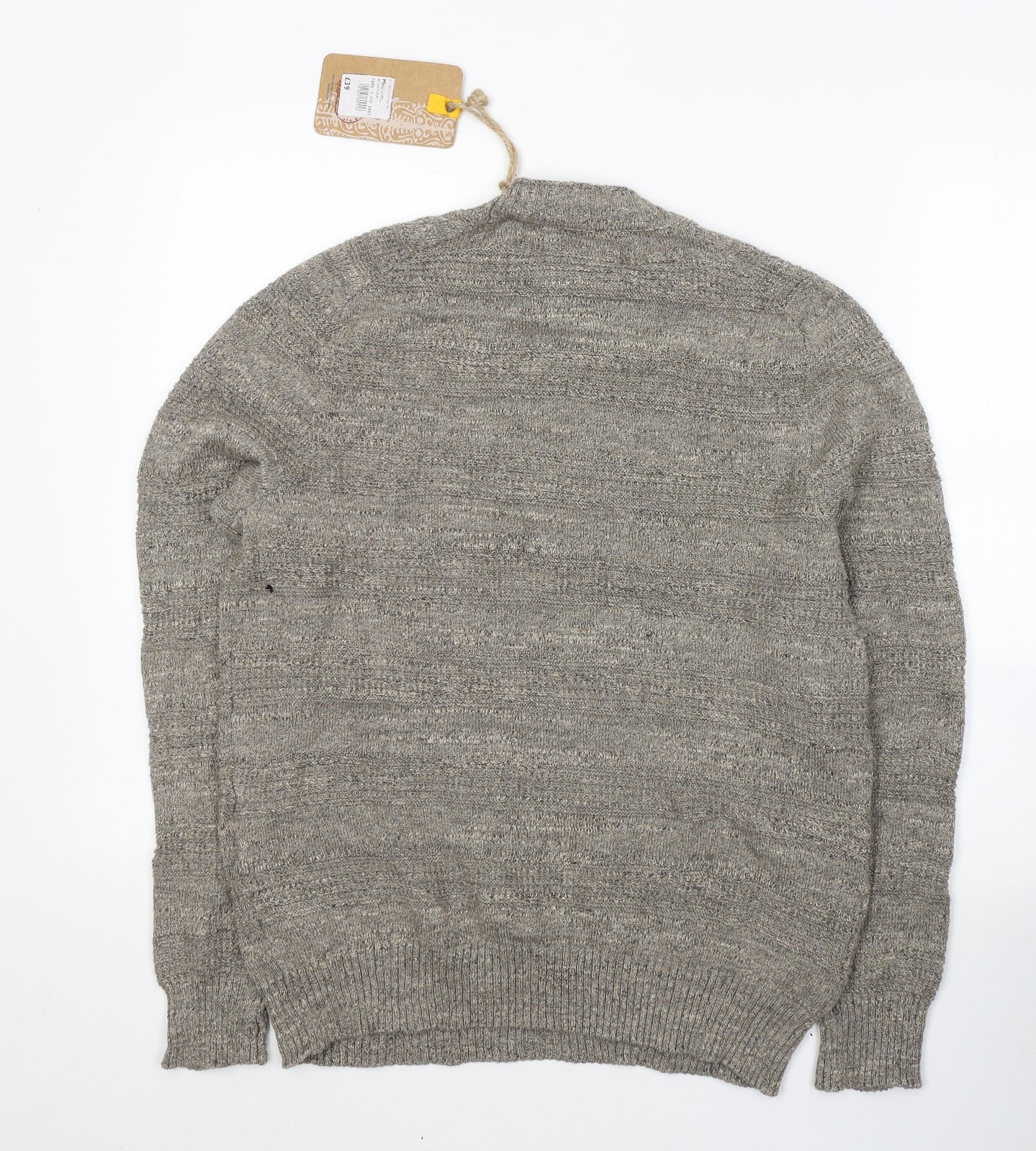 Debenhams Mens Brown Round Neck  Cotton Pullover Jumper Size M