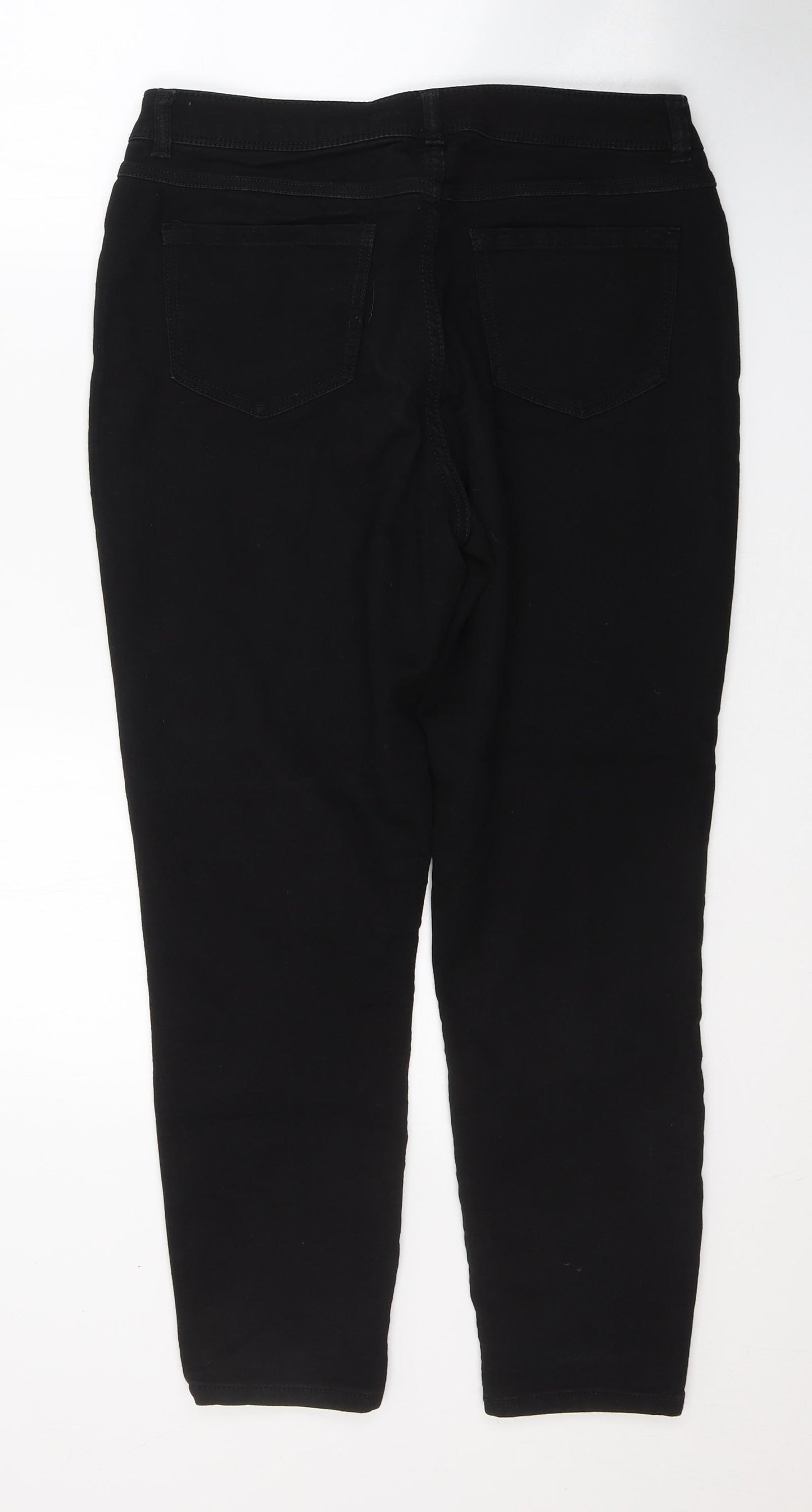 D. Jeans Womens Black  Cotton Straight Jeans Size 10 L26 in Regular Button