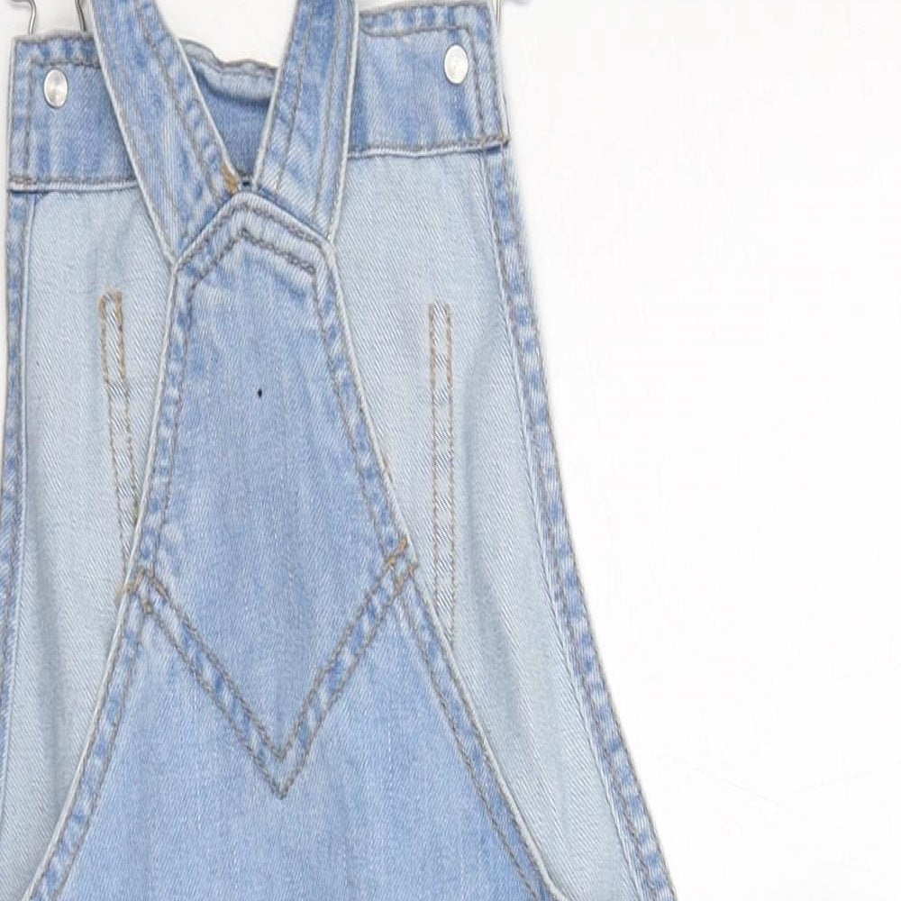 Denim & Co. Womens Blue  Cotton Dungaree One-Piece Size 6 L3 in Button