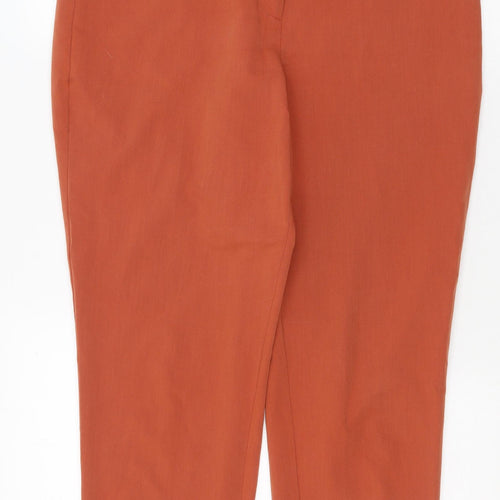 Topshop Womens Orange  Polyester Trousers  Size 12 L27 in Regular Button