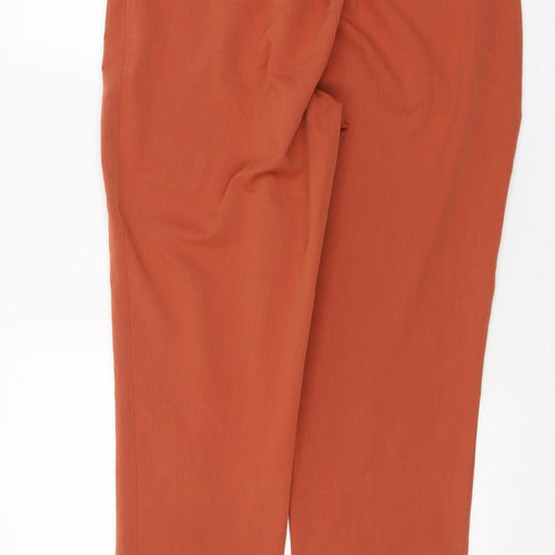 Topshop Womens Orange  Polyester Trousers  Size 12 L27 in Regular Button