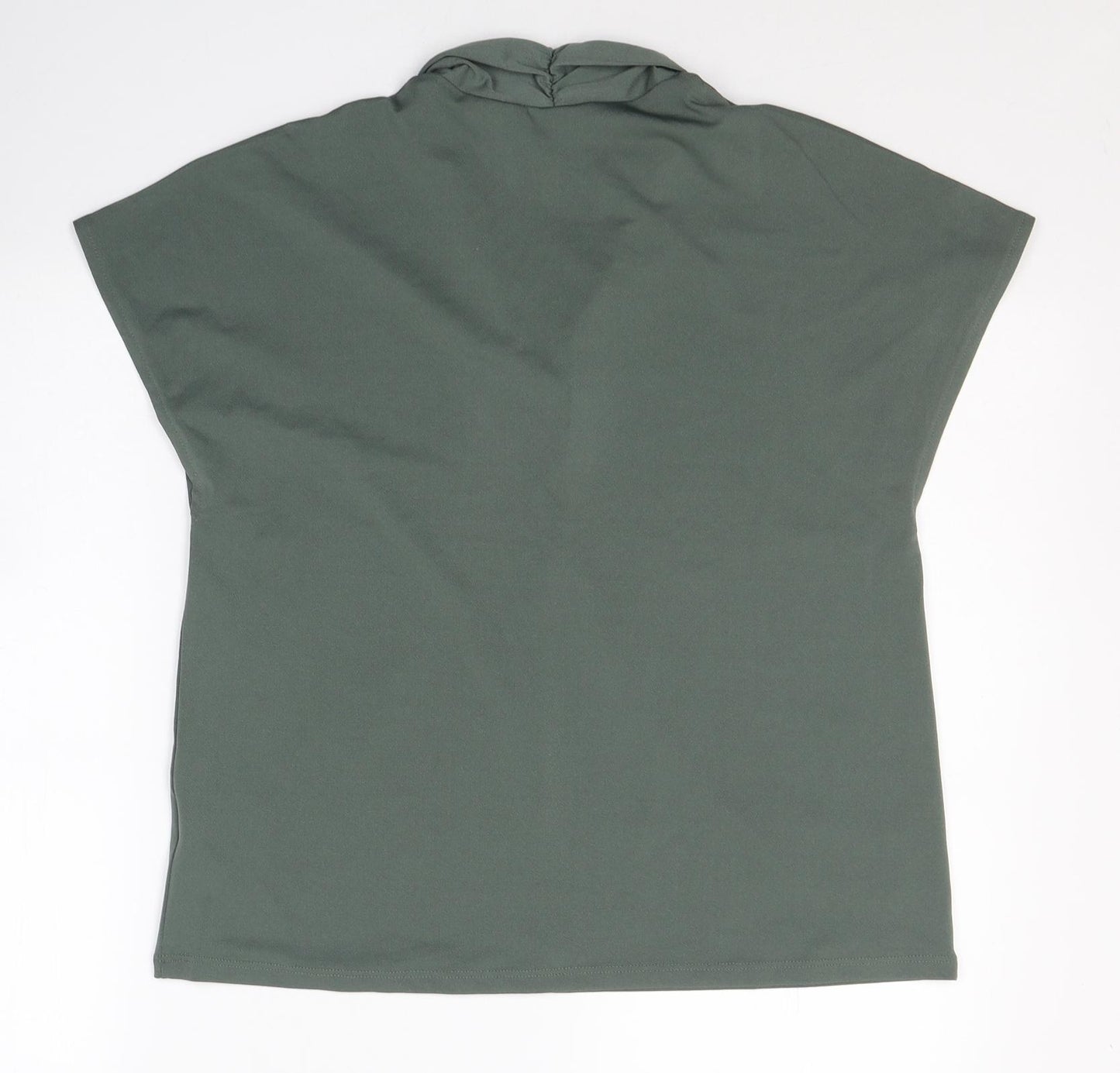 H&M Womens Green  Polyester Basic Blouse Size M V-Neck