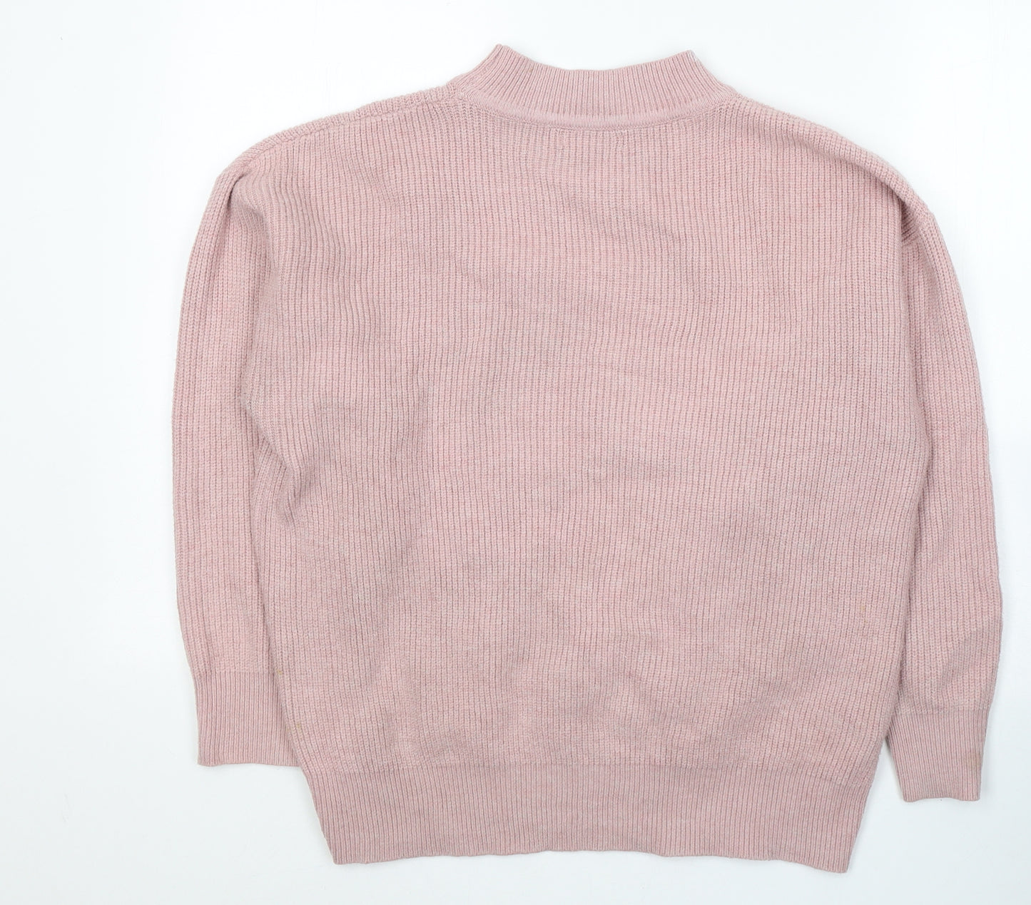 Mango Womens Pink Round Neck  Acrylic Pullover Jumper Size M