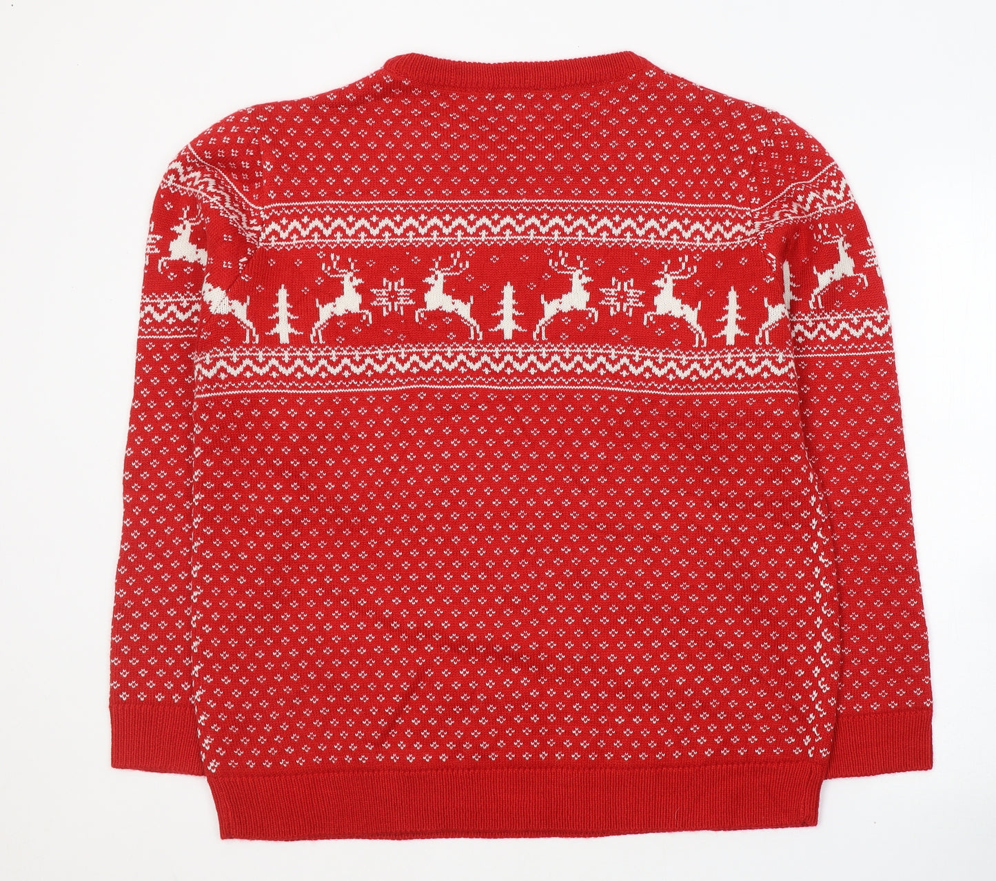 Influx Womens Red Round Neck  Acrylic Pullover Jumper Size 24   - Christmas jumper