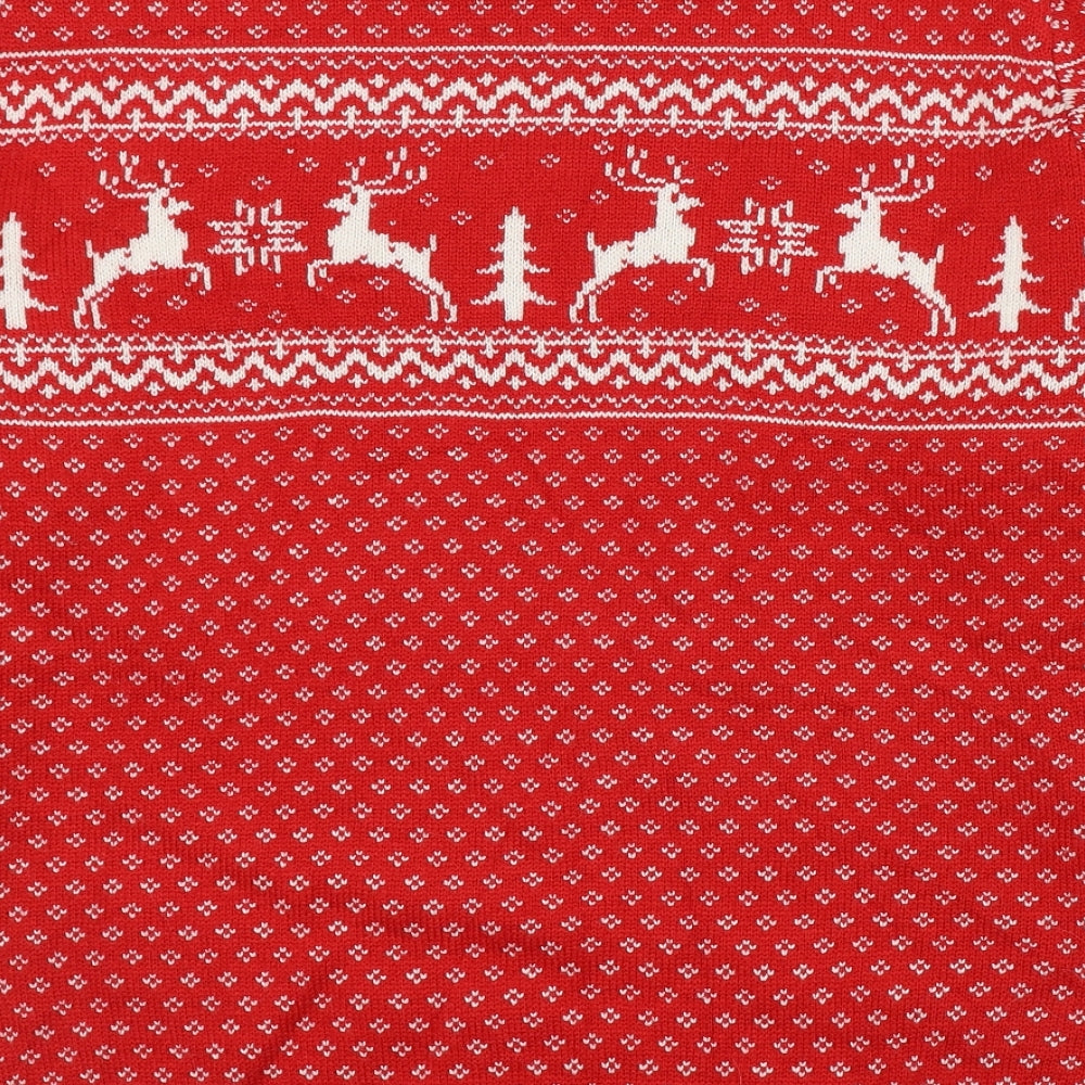 Influx Womens Red Round Neck  Acrylic Pullover Jumper Size 24   - Christmas jumper